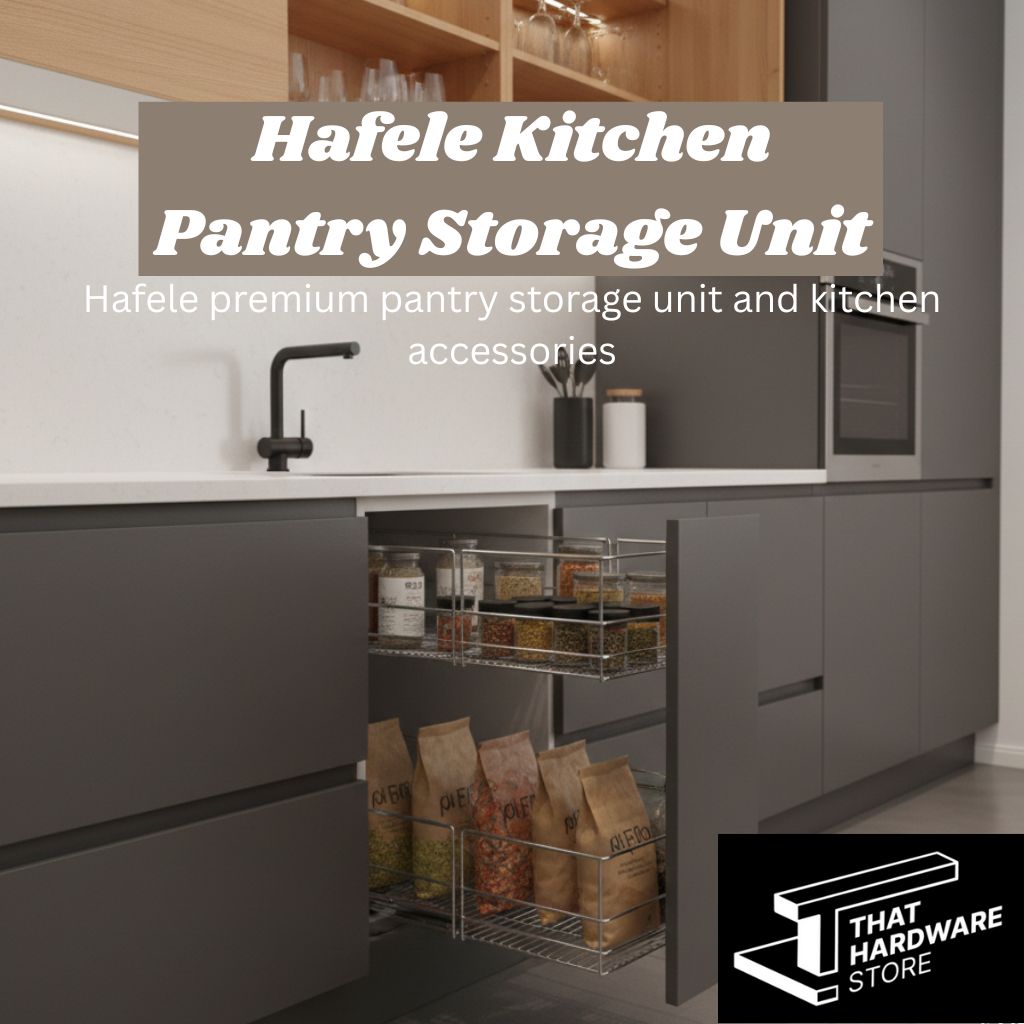 Hafele premium pantry storage unit and kitchen accessories