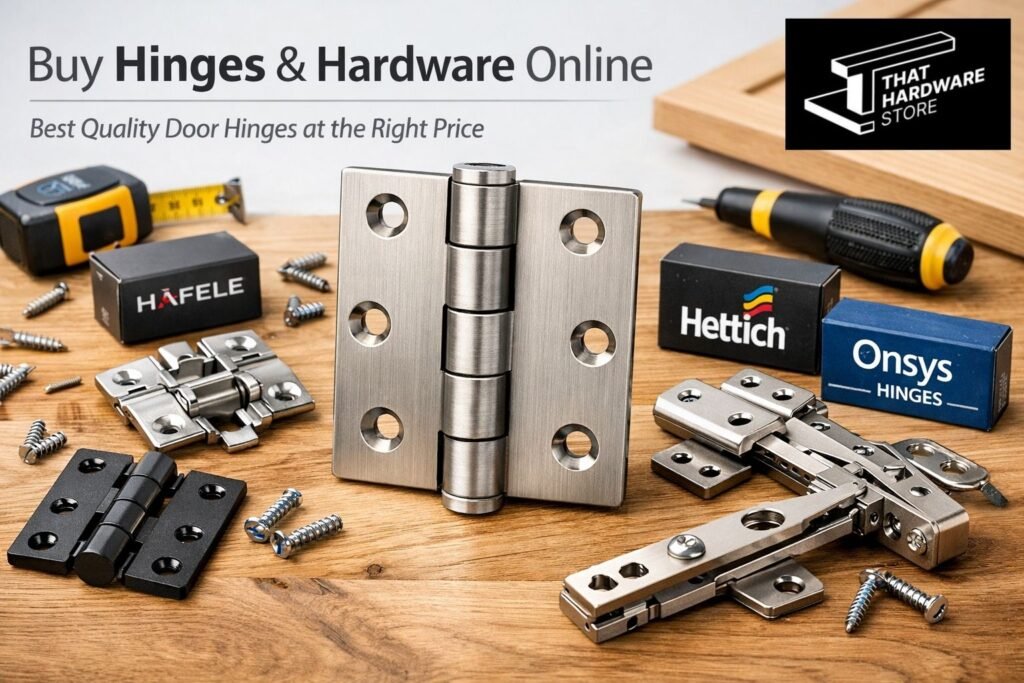 Buy hinges and hardware online with premium door hinges from Hafele Hettich and Onsys