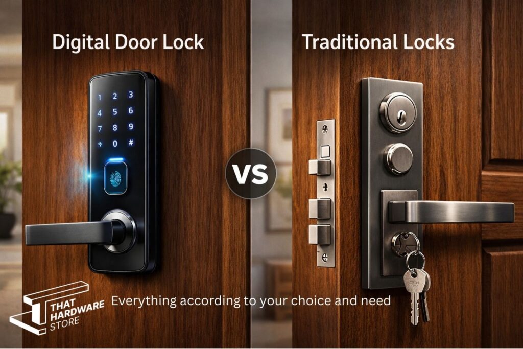 digital door lock vs traditional mortise lock comparison for home security