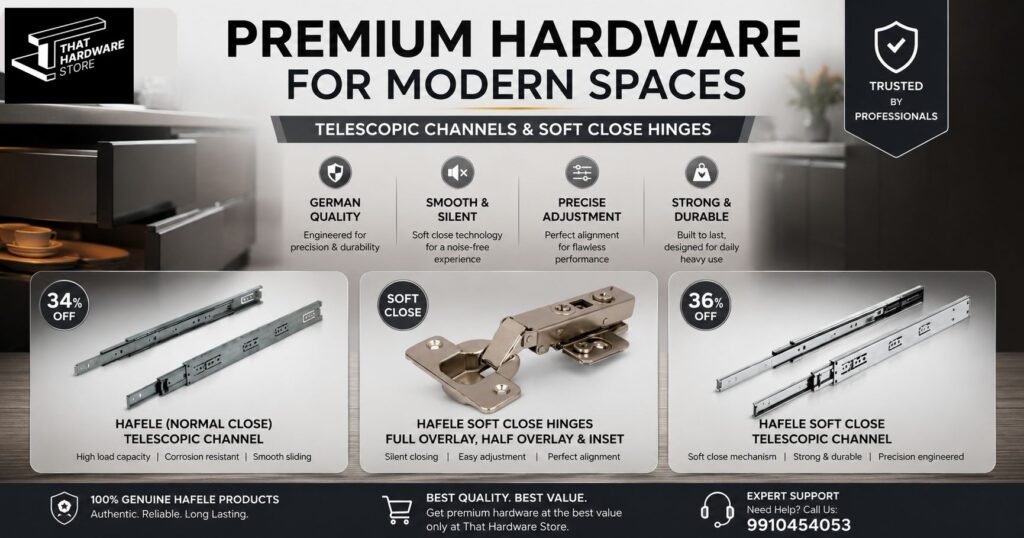 Hafele Premium Hardware – Door Magnet and SS 304 Ball Bearing Butt Hinges