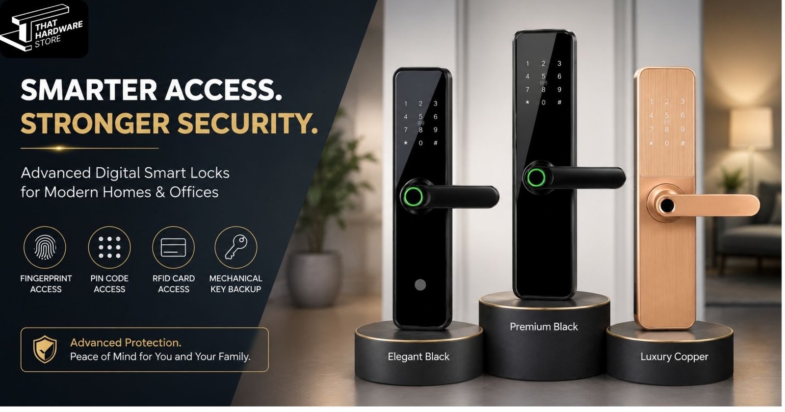 Dorset digital smart locks for modern homes and offices with face recognition, fingerprint and PIN access