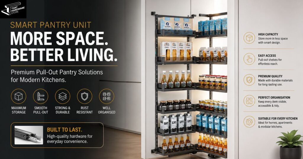 Modern pull out pantry unit for modular kitchen