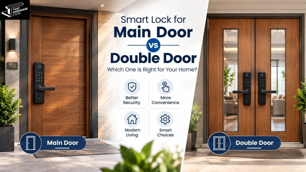 Smart lock for double door with secure locking mechanism