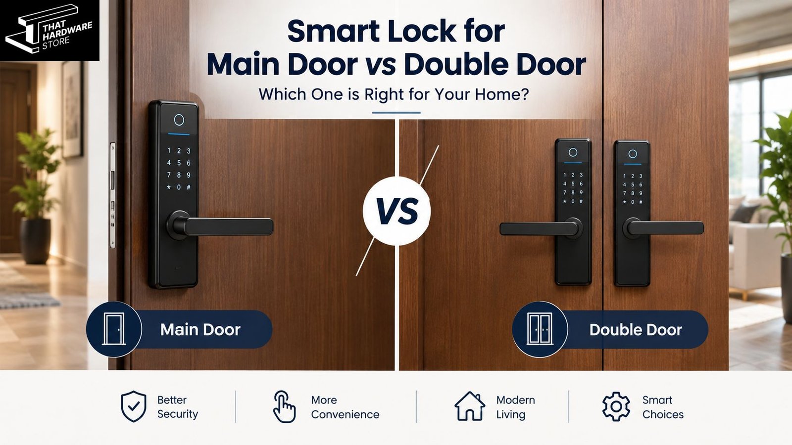 Smart lock for main door vs double door comparison