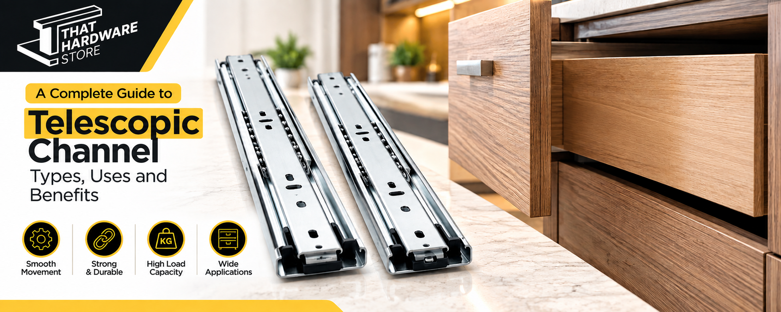 Best telescopic channel price in India – black telescopic drawer channel