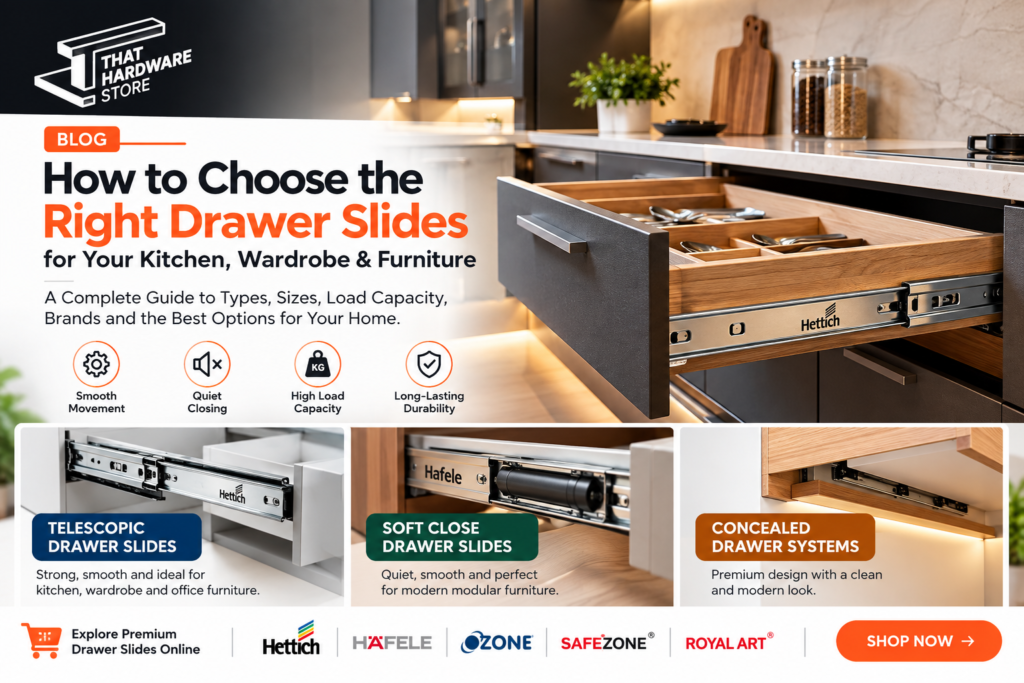Drawer slides online for kitchen, wardrobe and furniture
