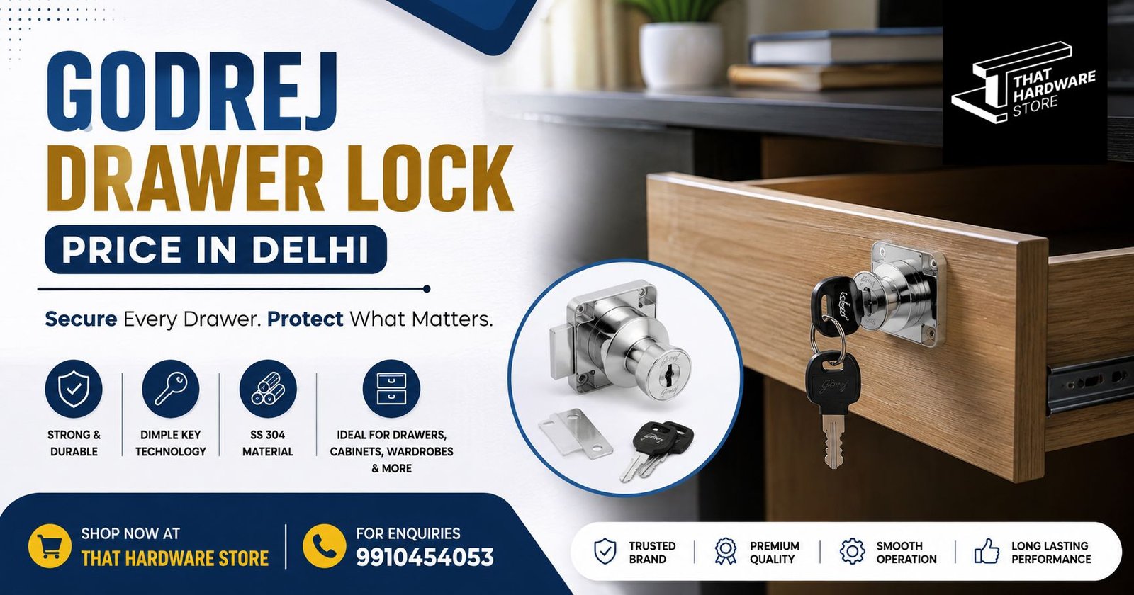 Dorset drawer locks for secure drawers, cabinets and wardrobes