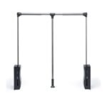 Hettich Wardrobe Lift Pull Down Hanger – 900mm Grey