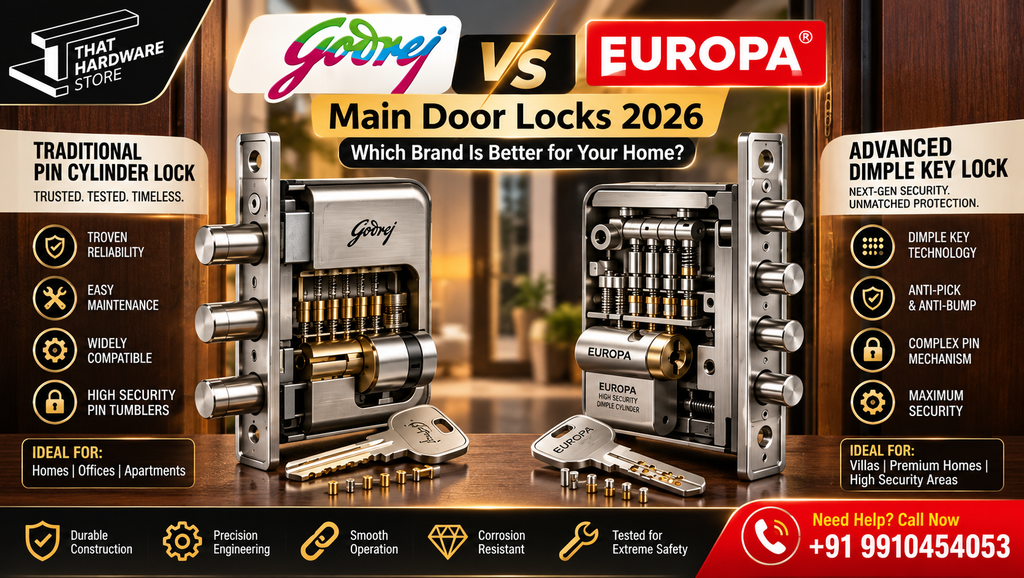 Godrej vs Europa main door locks comparison for home security in 2026