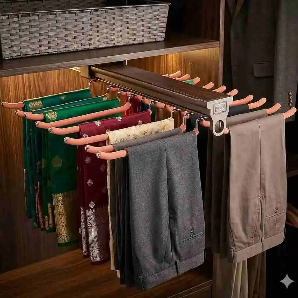 Pull-out trouser rack for wardrobe - Wardrobe Fittings