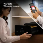 Ozone Jewellery Drawer Safe DR-JS-11 LIFE unlocked from the OzoLife app on a phone