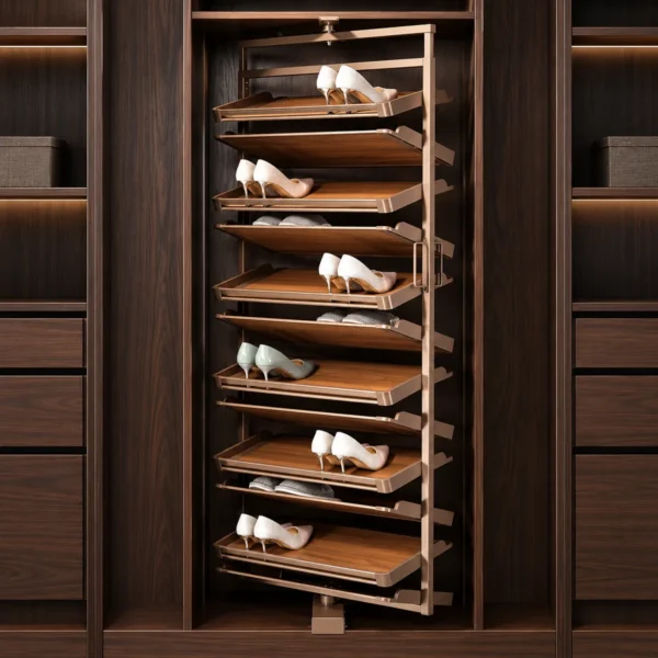 Root Germany Revolving Shoe Rack for Wardrobe – Mocha, view 1