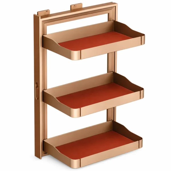 Root Germany 3 Layer Side Mounted Basket for Wardrobe – Mocha, view 1