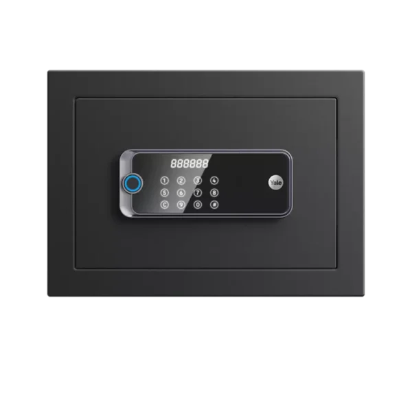 Yale Solis 250 fingerprint locker for home, front view in black