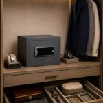Yale Solis 250 safe for watches and jewellery inside a wardrobe