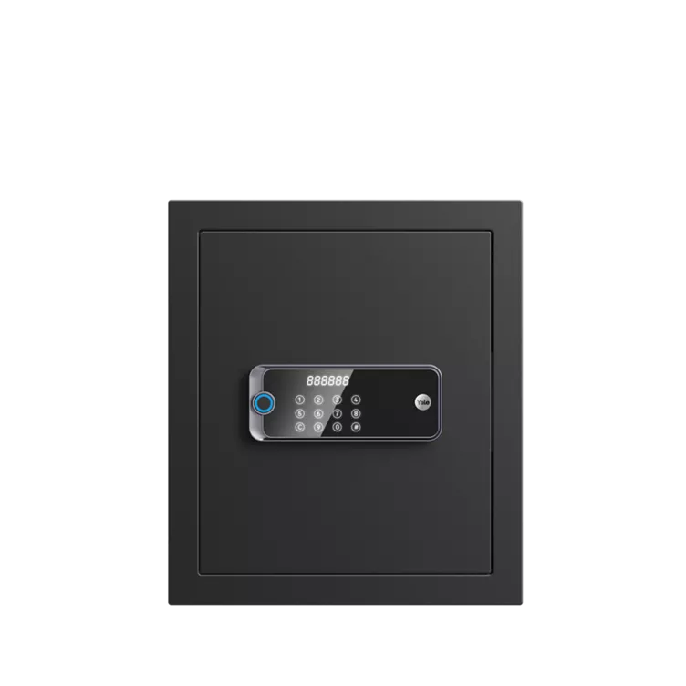Yale Solis 400 electronic safe locker, front view in black