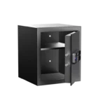 Yale Solis 400 electronic safe locker with door open and shelf