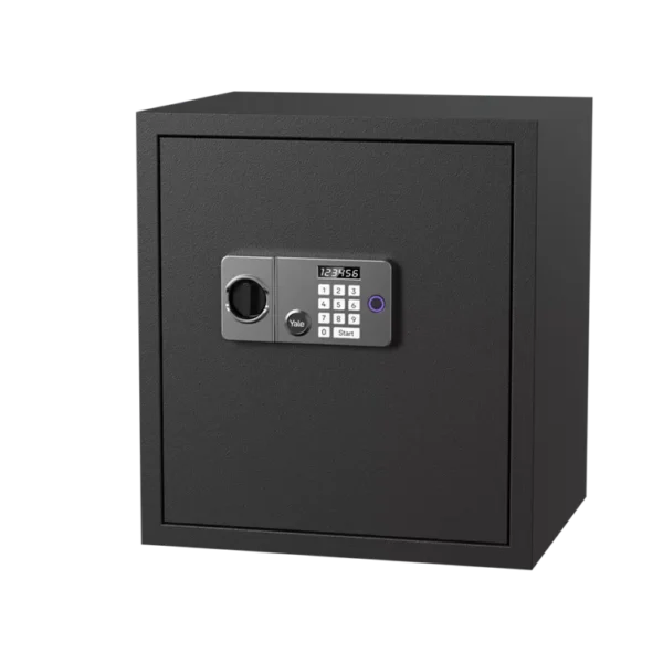 Yale Velar 480 fireproof safe for home, front view in black